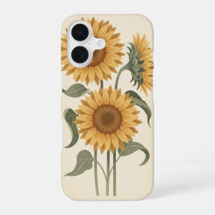 Fleurs de Tournesol Vintage iPhone 16 Case