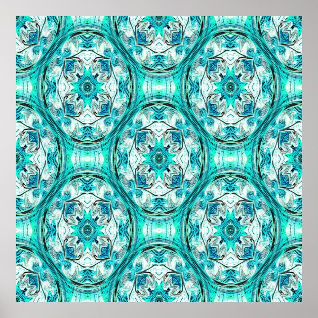 Fleurs en Turquoise...... Poster (Front)