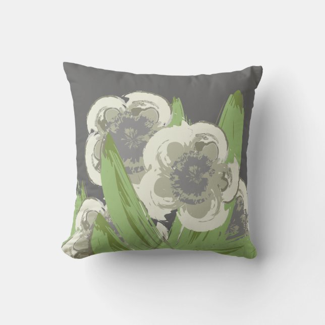 Fleurs Modernes D'art Cushion (Front)