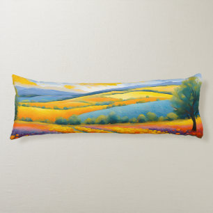 “Fleurs Tranquilles” Wide Landscape Provence Body Cushion