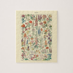Fleurs Wildflower Garden Botanical Diagram Jigsaw Puzzle