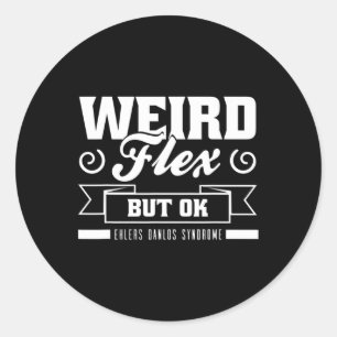 Flex But Okay Ehlers Danlos Black White Zebra Stri Classic Round Sticker