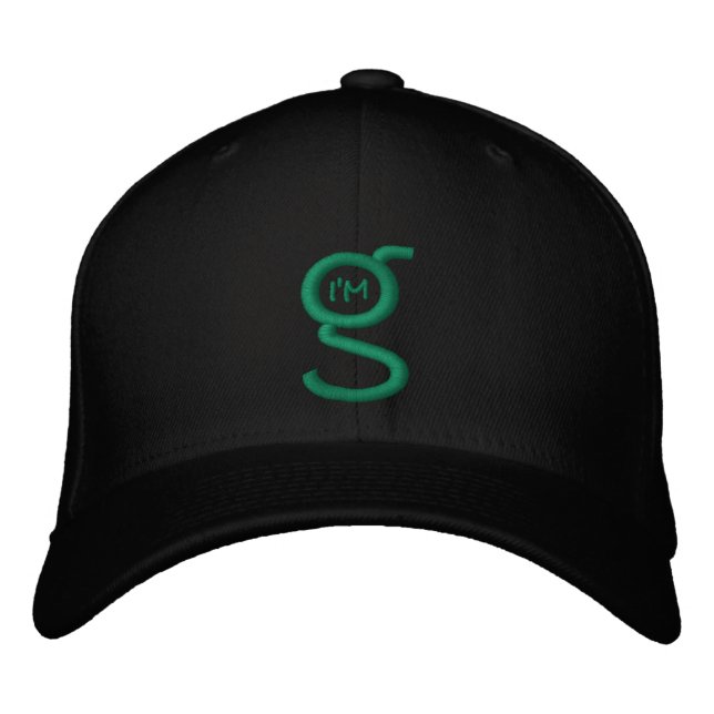 Flex Fit Cap w Green Embroidered Logo (Front)