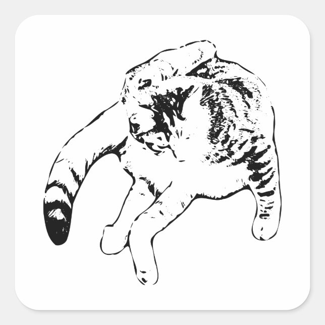 Flexible. Fabulous. Feline. Square Sticker (Front)