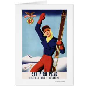 Flexible Flyer Pin-Up Skiing Girl