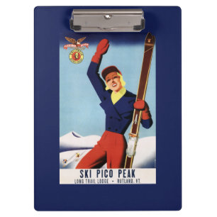 Flexible Flyer Pin-Up Skiing Girl Clipboard