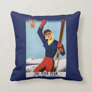 Flexible Flyer Pin-Up Skiing Girl Cushion