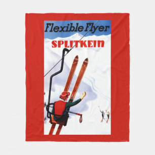 Flexible Flyer Splitkein Wooden Skis Promo Fleece Blanket
