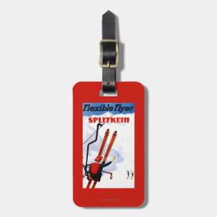Flexible Flyer Splitkein Wooden Skis Promo Luggage Tag
