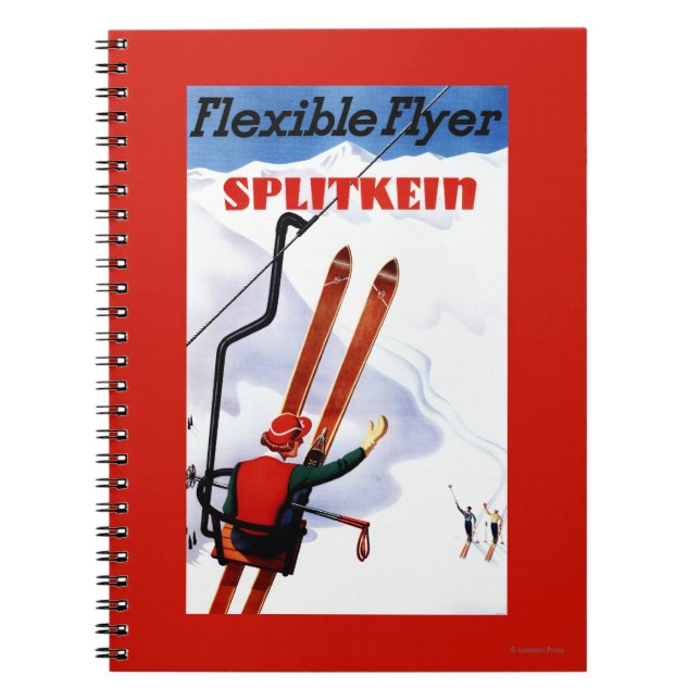 Flexible Flyer Splitkein Wooden Skis Promo Notebook (Front)