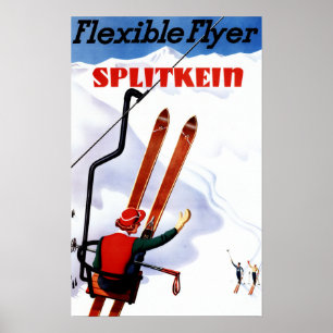 Flexible Flyer Splitkein Wooden Skis Promo Poster
