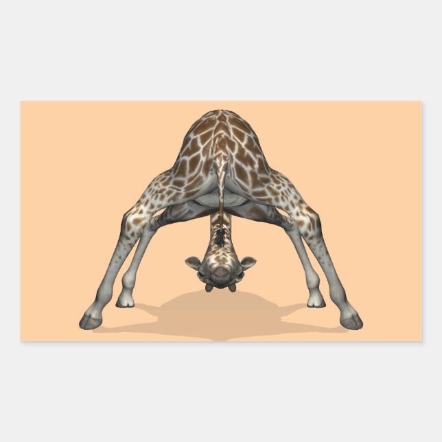 Flexible Giraffe Rectangular Sticker (Front)