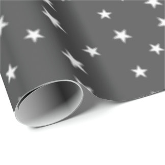 Flexible Grey Stray Christmas Stars Wrapping Paper
