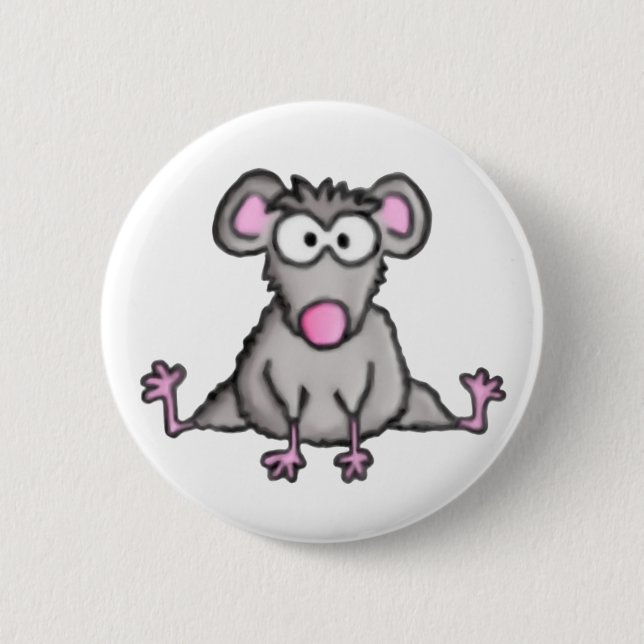 Flexible Mouse 6 Cm Round Badge (Front)