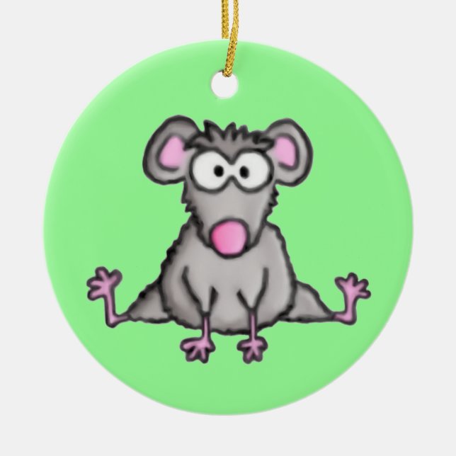 Flexible Mouse Ceramic Ornament (Front)