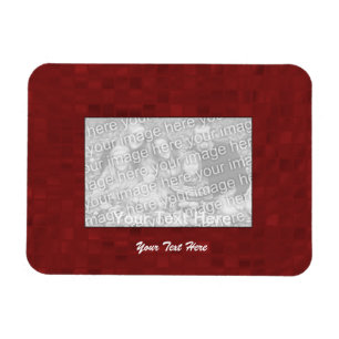 Flexible Photo Magnet - Red Mosaic Border