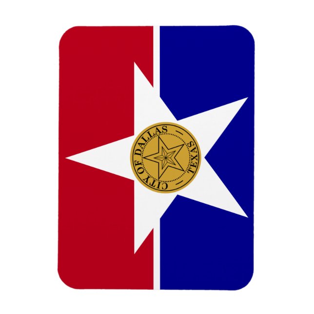 Flexible photo magnet with flag of Dallas (Vertical)