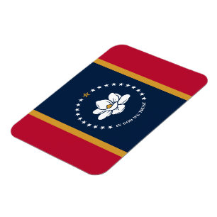Flexible photo magnet with flag of Mississippi