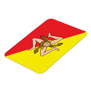 Flexible photo magnet with flag of Sicily