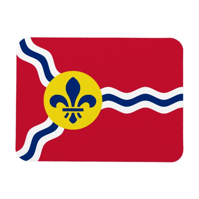 Flexible photo magnet with flag of St. Louis (Horizontal)
