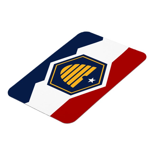 Flexible photo magnet with flag of Utah, USA (Left Side)