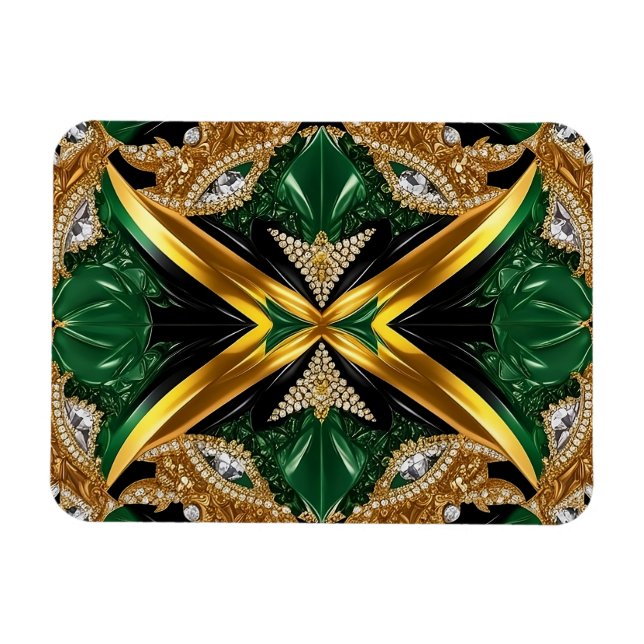 Flexible photo magnet with Jamaican Colours (Horizontal)