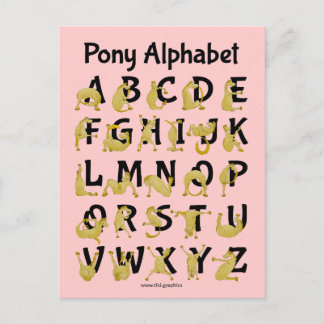 Flexible Pony | Alphabet Chart Postcard