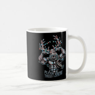 Flexin Through The Snow Funny Christmas Gym Workou Coffee Mug