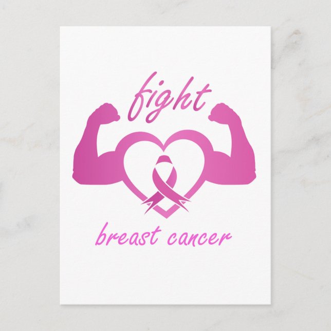 Flexing arms to fight breast cancer postcard (Front)