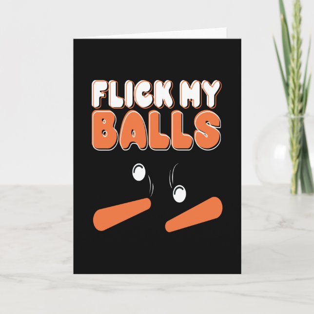 Flick My Balls Pinball Arcade Retro Card (Front)