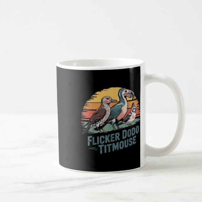 Flicker Dodo Titmouse Funny Retro Bird Lovers Desi Coffee Mug (Right)