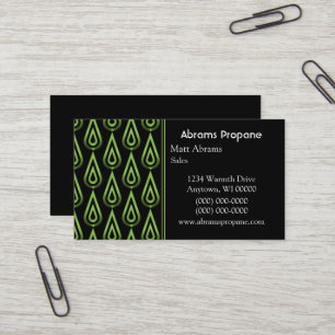 Flickering Flames Business Card, Lime Green Card