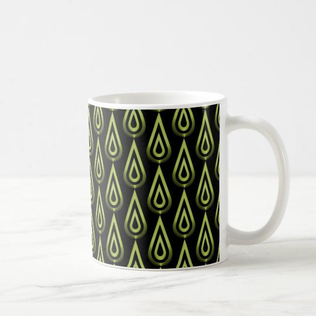 Flickering Flames Mug, Olive Green Coffee Mug (Right)
