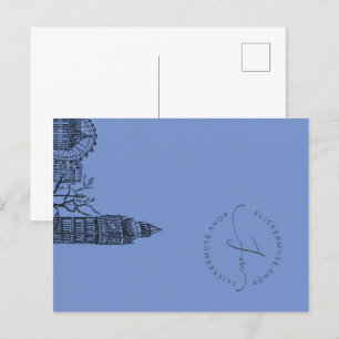Flickermuse Floral Tone Sketch Postcard