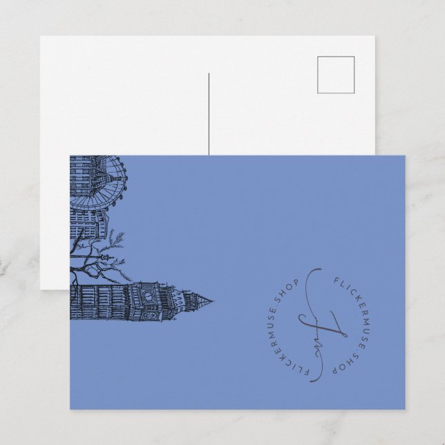 Flickermuse Floral Tone Sketch  Postcard (Front/Back)