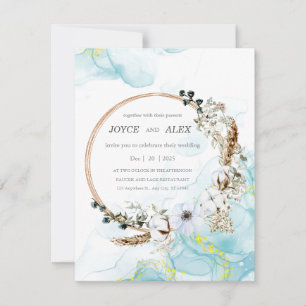 Flickermuse Watercolor Wedding Invitation Card