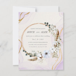 Flickermuse Watercolor Wedding Invitation Card