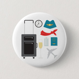 Flight Attendant 6 Cm Round Badge