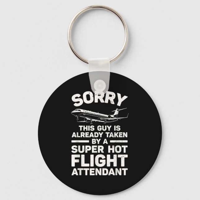 Flight Attendant Art For Men Stewardess Flight Att Key Ring (Front)