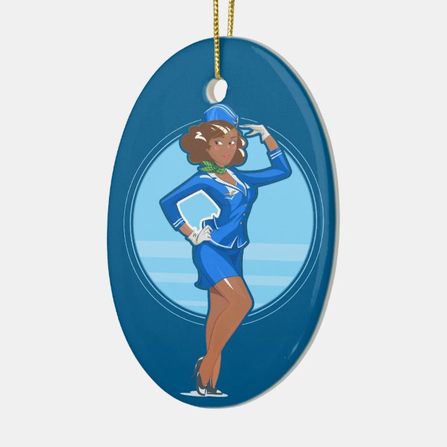 Flight Attendant Ceramic Ornament (Left)