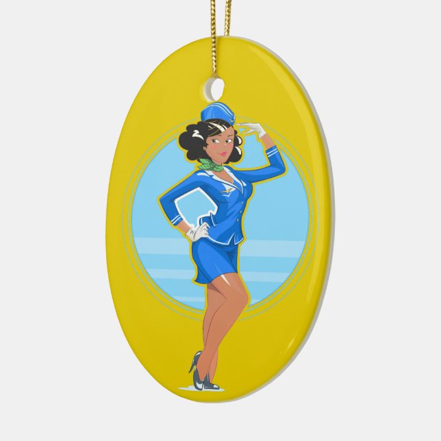 Flight Attendant Ceramic Ornament (Left)