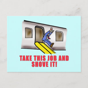 Flight Attendant Emergency Chute Humour Postcard