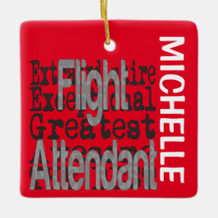 Flight Attendant Extraordinaire CUSTOM Ceramic Ornament