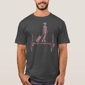 Flight Attendant Heartbeat Stewardess T-Shirt