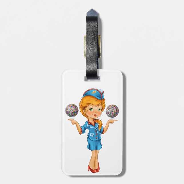 Flight Attendant Luggage Tag with Quote on Back (Back Vertical)