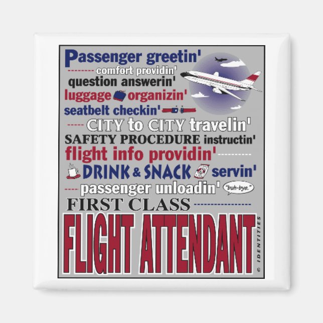 Flight Attendant Magnet (Front)