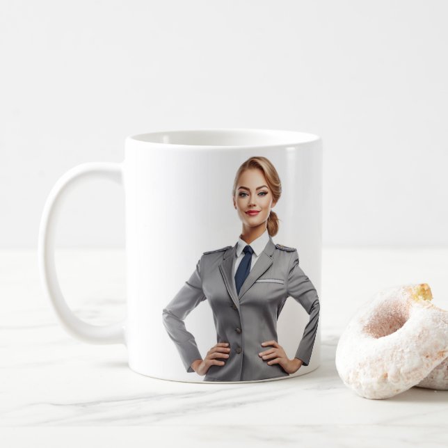 Flight Attendant Personalised Mug Gift (With Donut)