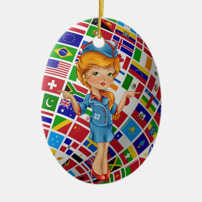 Flight Attendant - SRF Ceramic Ornament (Front)