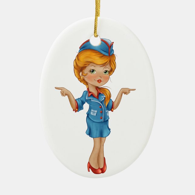 Flight Attendant - SRF Ceramic Tree Decoration (Front)