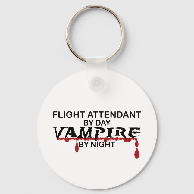 Flight Attendant Vampire by Night Key Ring (Front)